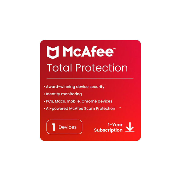 McAfee Total Protection 2024-2025 – 1 Device, 1 Year