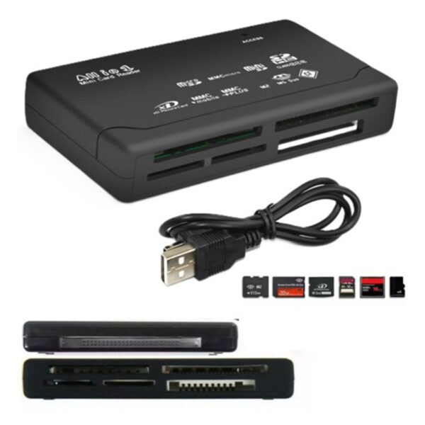 All-in-One Memory Card Reader – USB Adapter for SD, SDHC, Mini, Micro, M2, MMC, XD, CF, MS