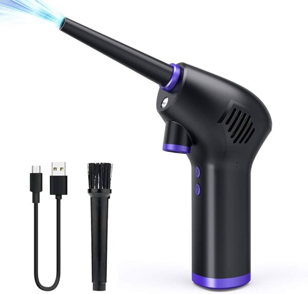 Cordless Air Duster for Computer Cleaning – Rechargeable 6000mAh, 36000 RPM, 10W Fast Charging