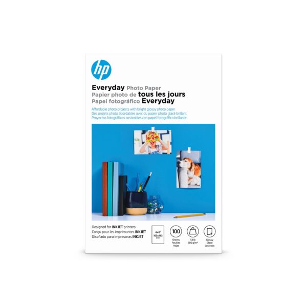 HP Everyday Photo Paper Inkjet – 1x100 Sheets, 10x15cm (4x6”), 170 g/m² Semi-Glossy