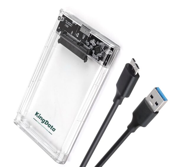 KingData USB 3.0 SATA External Hard Drive Case – 2.5 Inch Enclosure Caddy for HDD/SSD