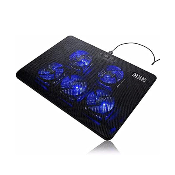 Portable Laptop Cooling Pad – LED, Dual USB, 4-Fan Adjustable Stand