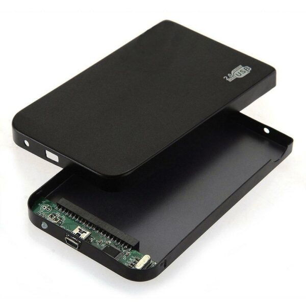 2.5 Inch External IDE Hard Drive Enclosure Caddy – USB 2.0 HDD/SSD Case (Black)