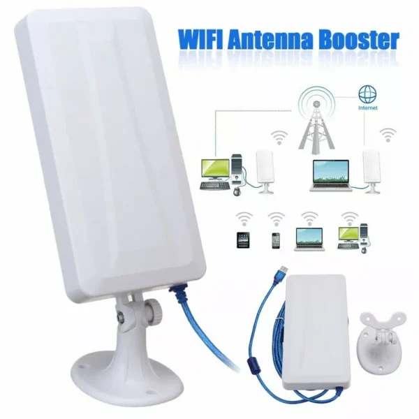 Outdoor Long-Range USB 150Mbps Wireless WiFi Adapter with High-Gain Antenna & 5m Cable